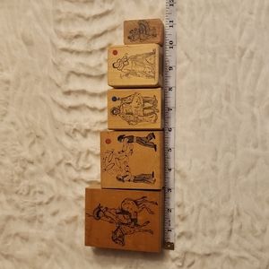 Set of 5 Vintage Eclectic People Themed Stamps